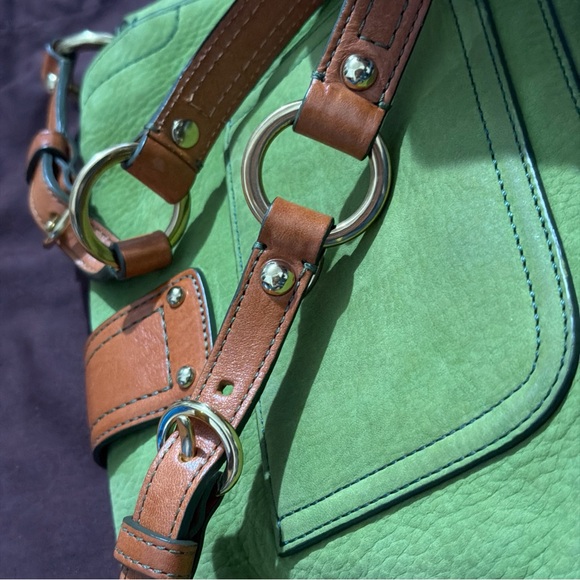 COACH Vintage Chelsea Fern Green Suede Shoulder Bag Y2K 2005 - Picture 8 of 12